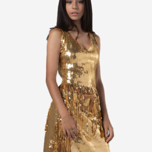 Vestido dorado para fiesta nocturna